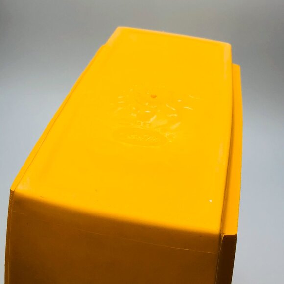 Vintage 60s STERILITE Yellow Plastic Trash Can: Triple Silver Starburst - MCM - Picture 7 of 13